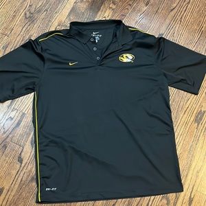Mizzou Black Nike Dri Fit Polo